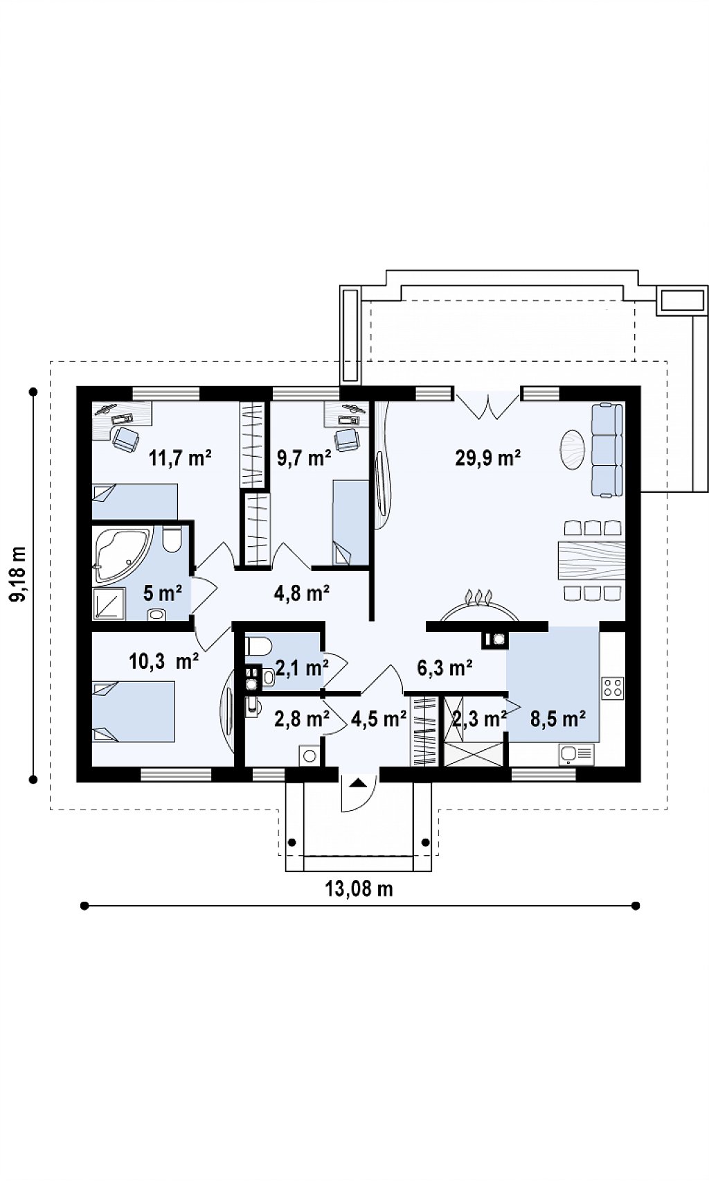 Первый этаж 97,8 м²