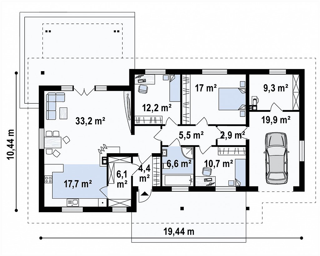 Первый этаж 145,2 м²