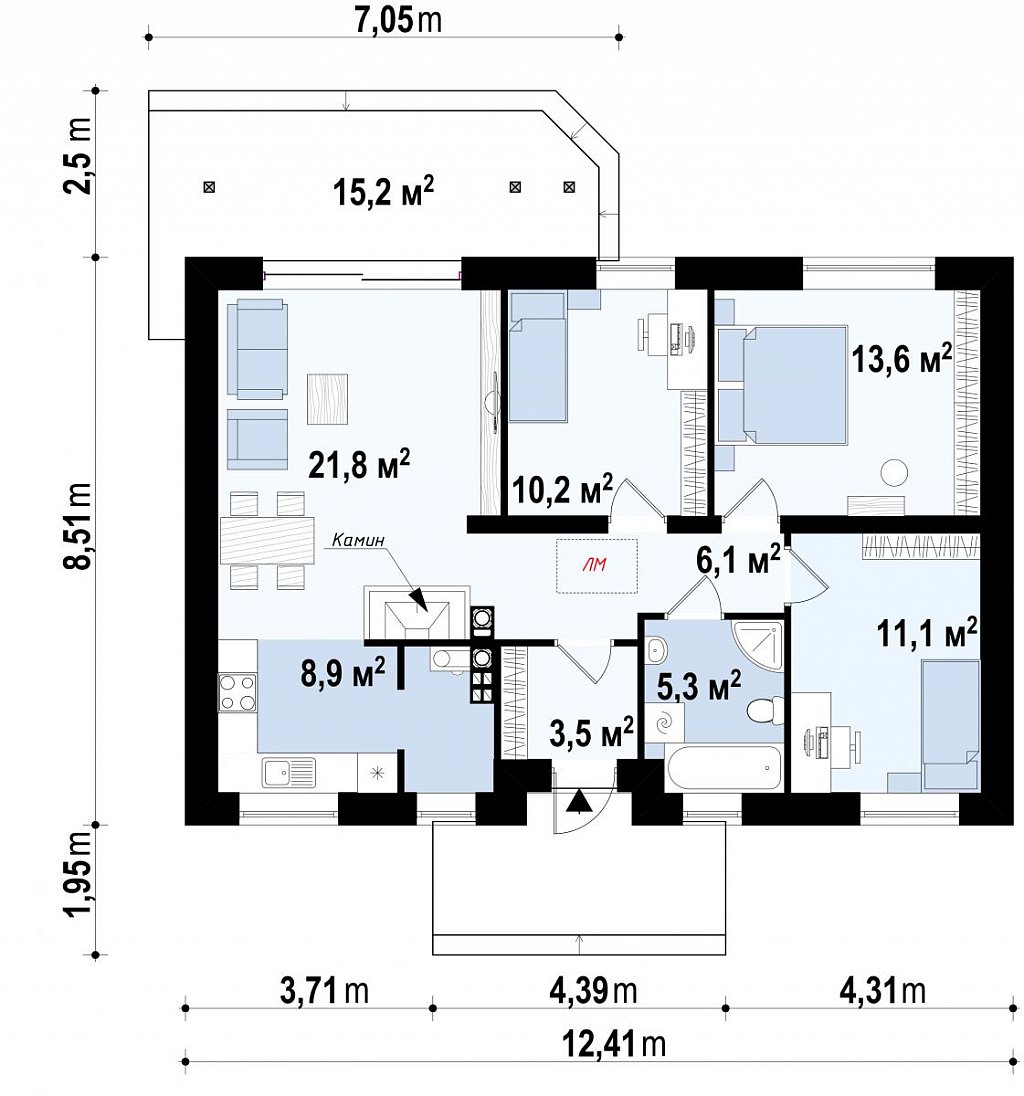Первый этаж 85,2 м²