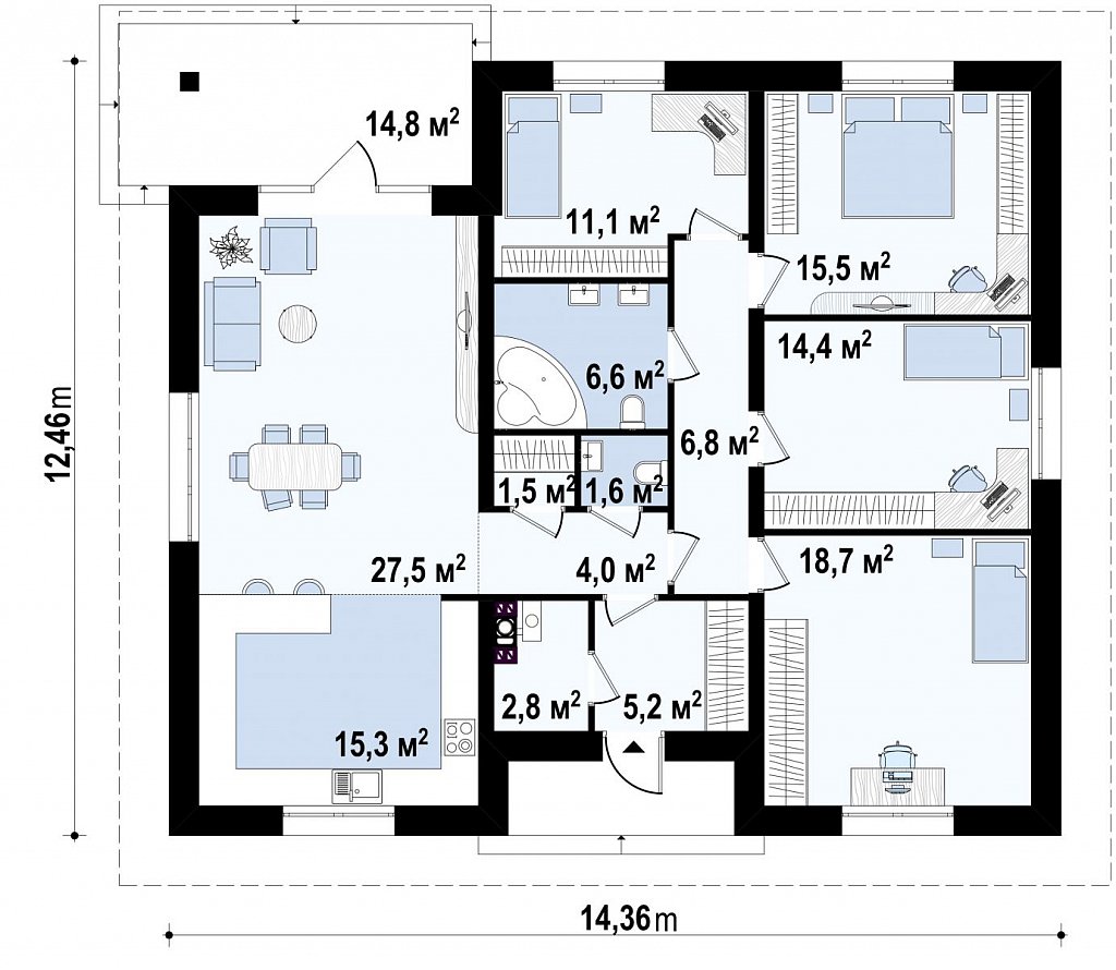 Первый этаж 135,3 м²