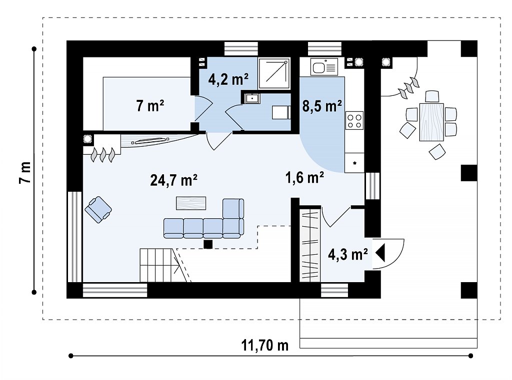 Первый этаж 50,3 м²