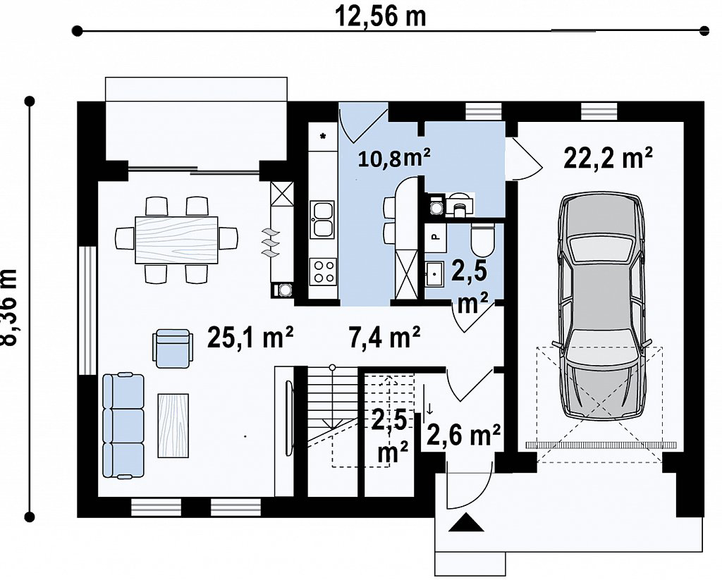 Первый этаж 67,6 м²