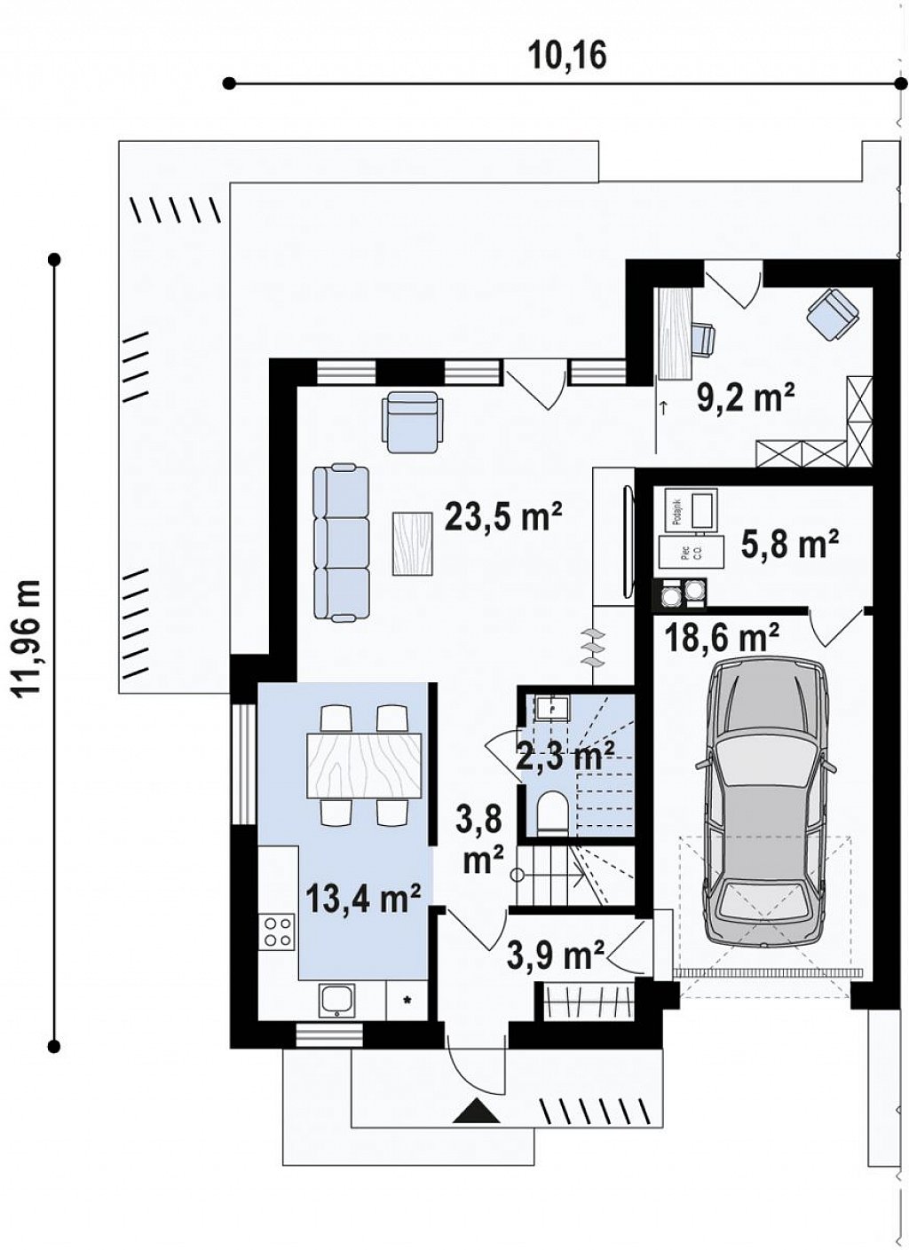 Первый этаж 87,0 м²