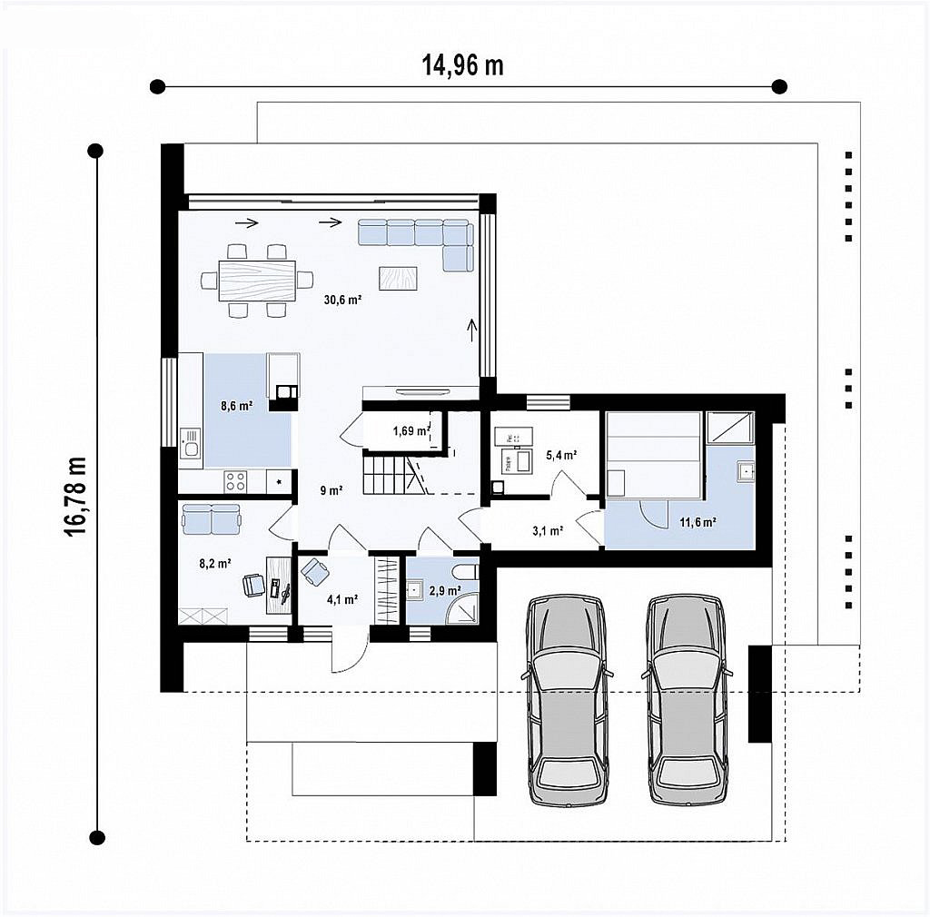 Первый этаж 85,2 м²