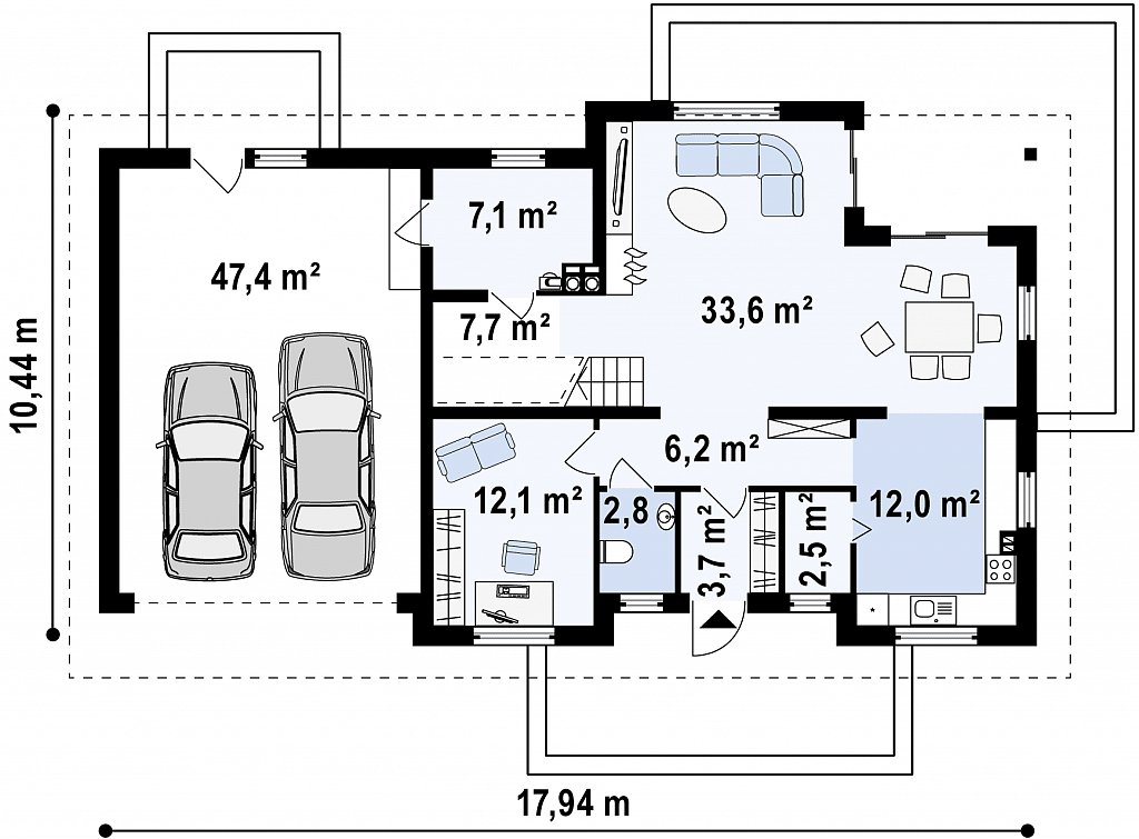 Первый этаж 135,8 м²