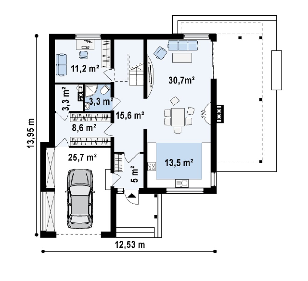 Первый этаж 116,9 м²