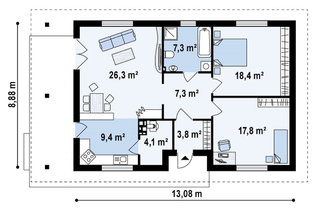 Первый этаж 94,6 м²