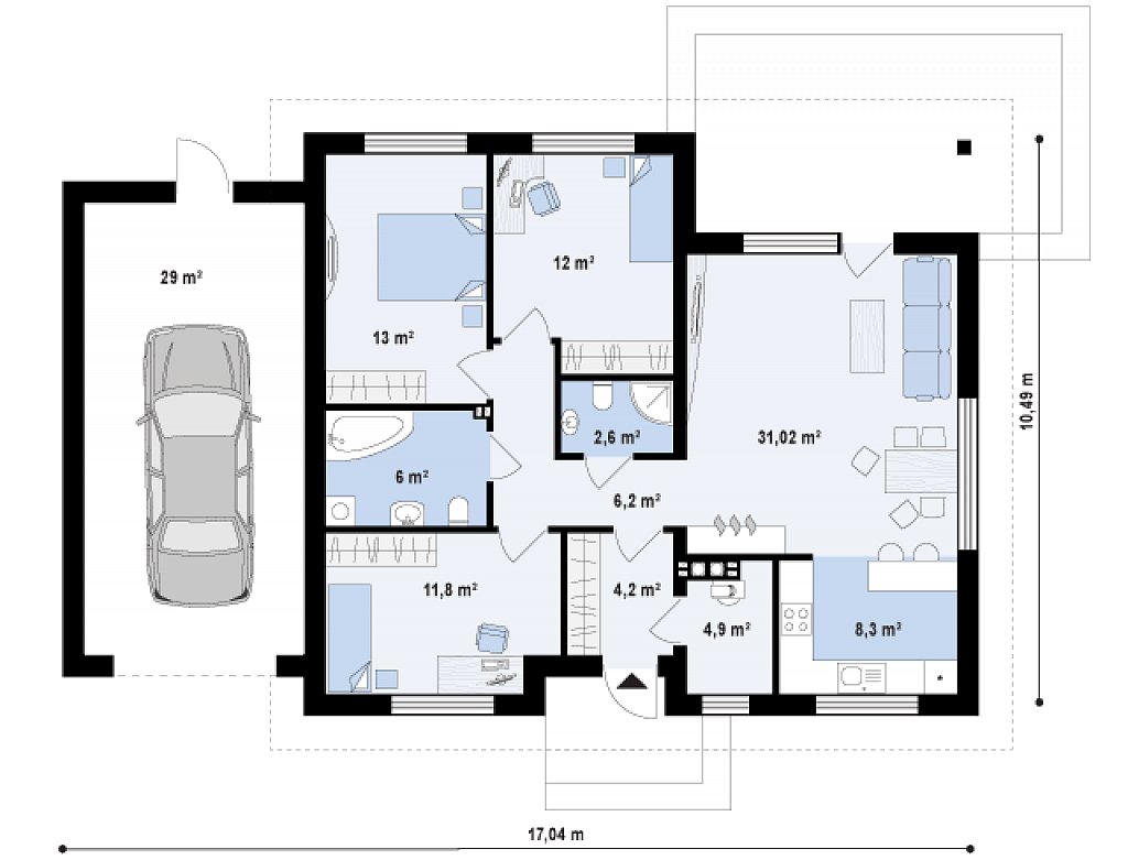 Первый этаж 128,9 м²