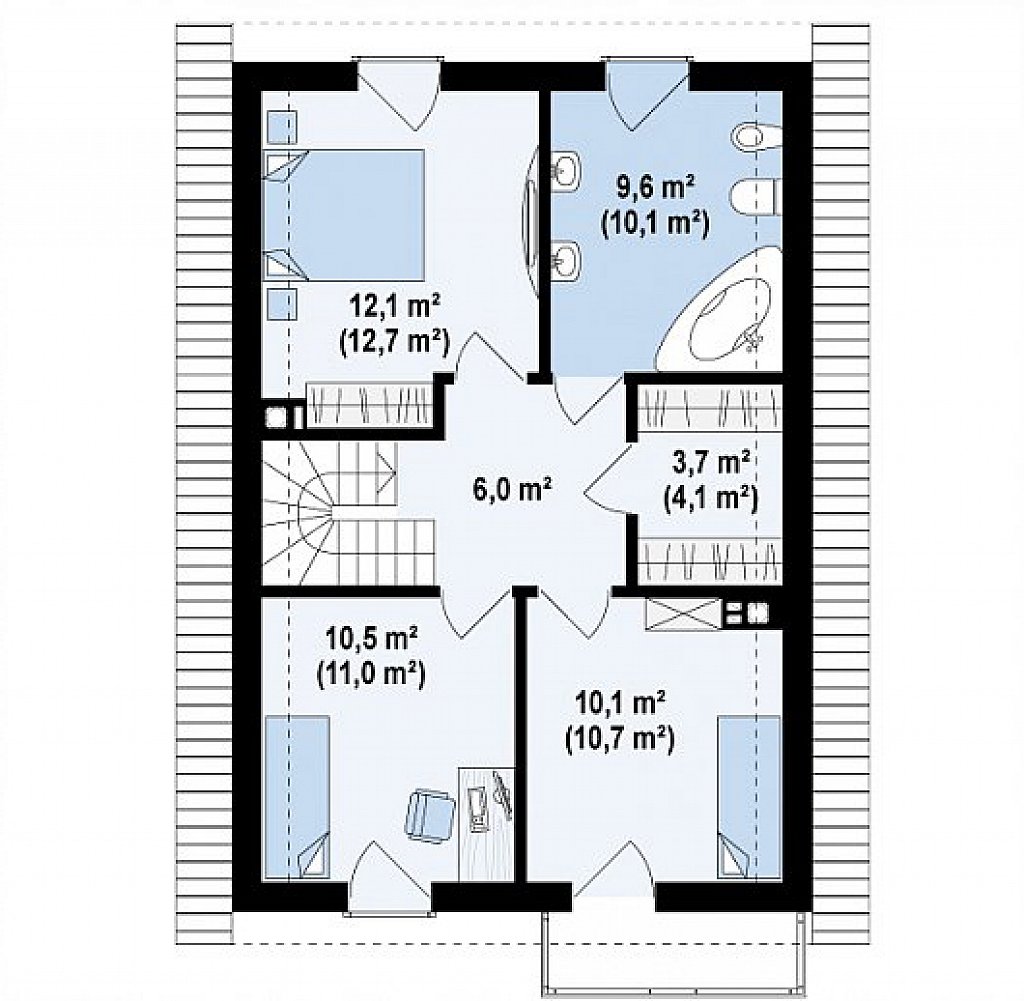 Второй этаж 56,1 м²