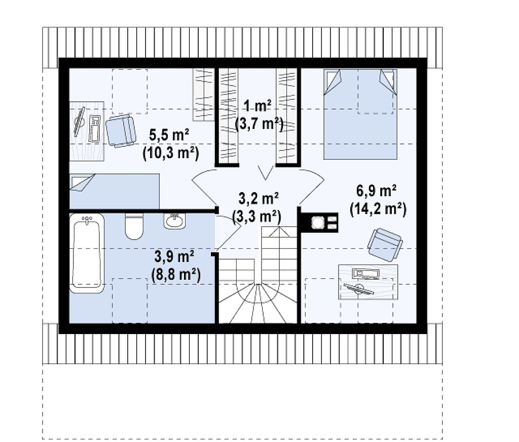 Второй этаж 41,1 м²