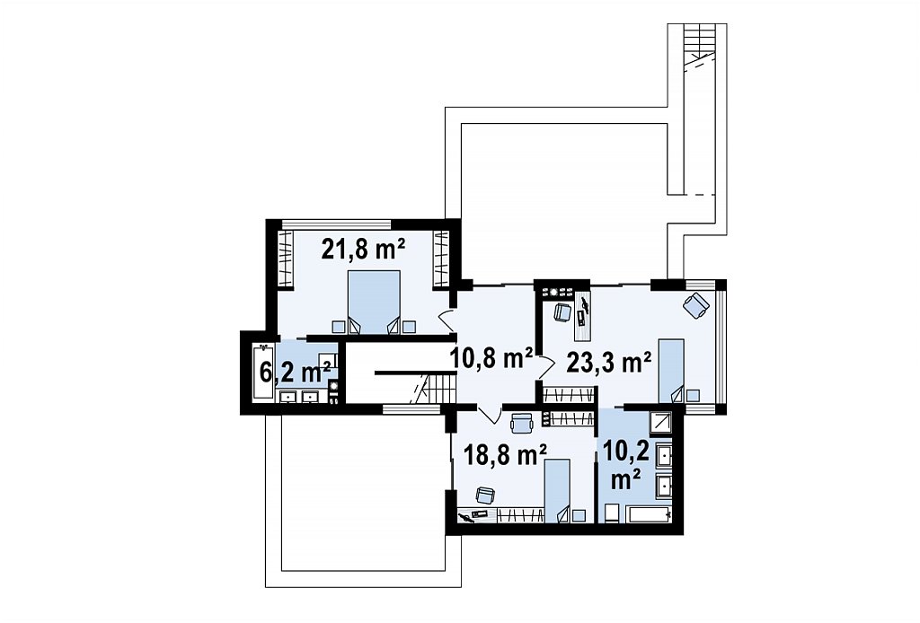 Второй этаж 91,1 м²