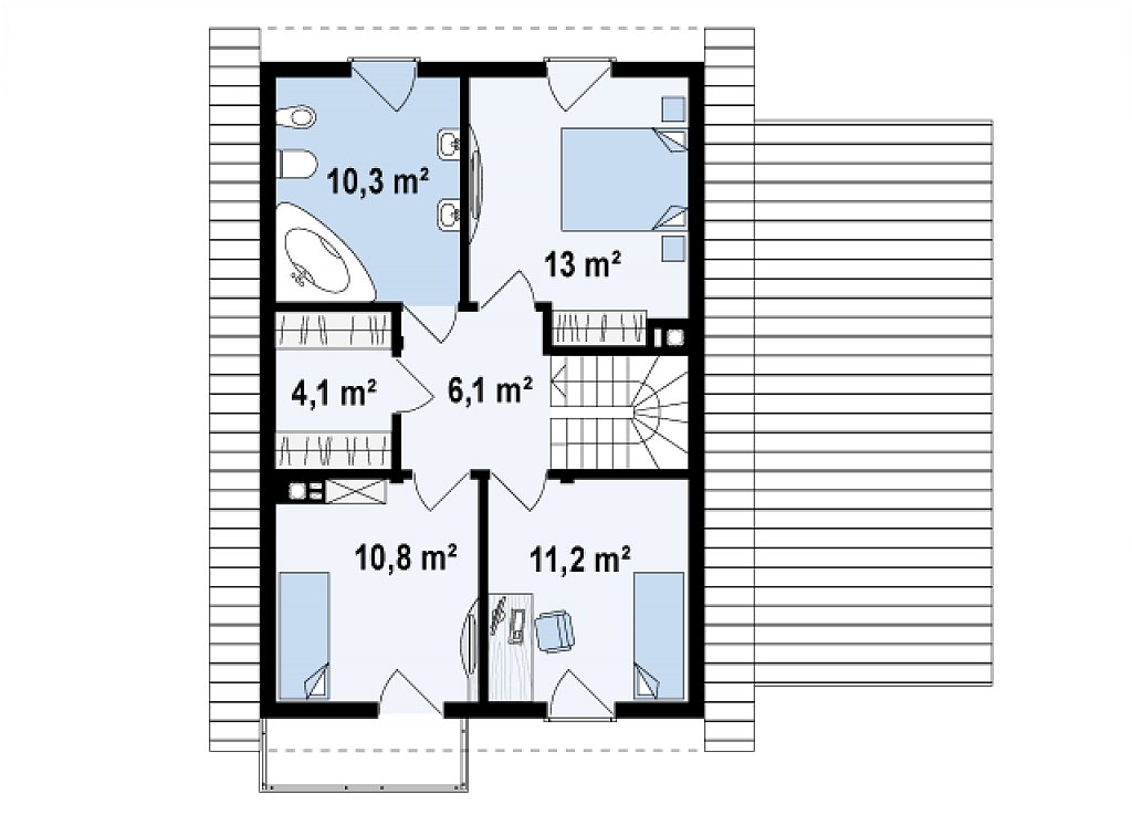 Второй этаж 55,5 м²