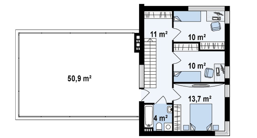 Второй этаж 48,8 м²