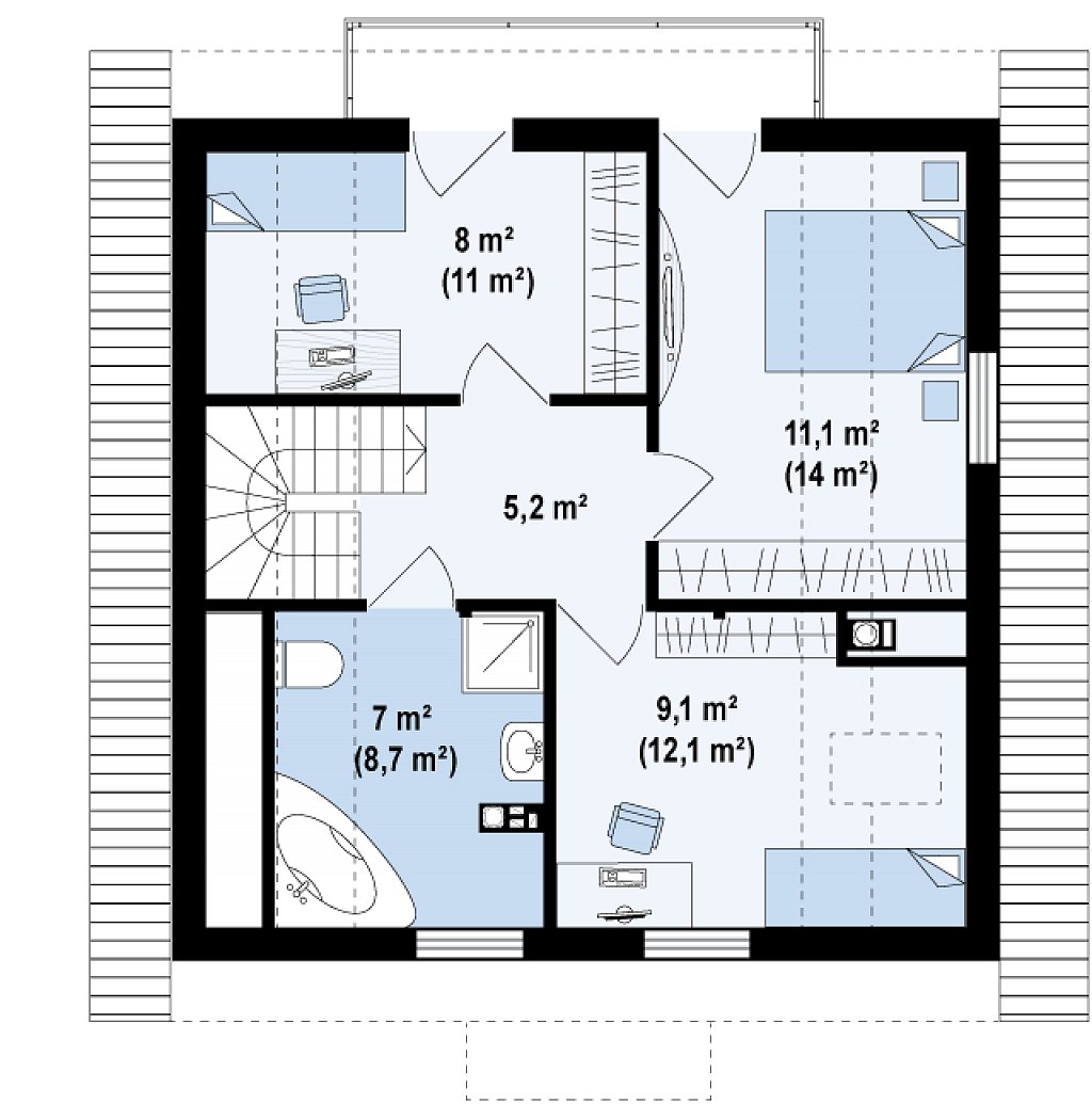 Второй этаж 51,4 м²