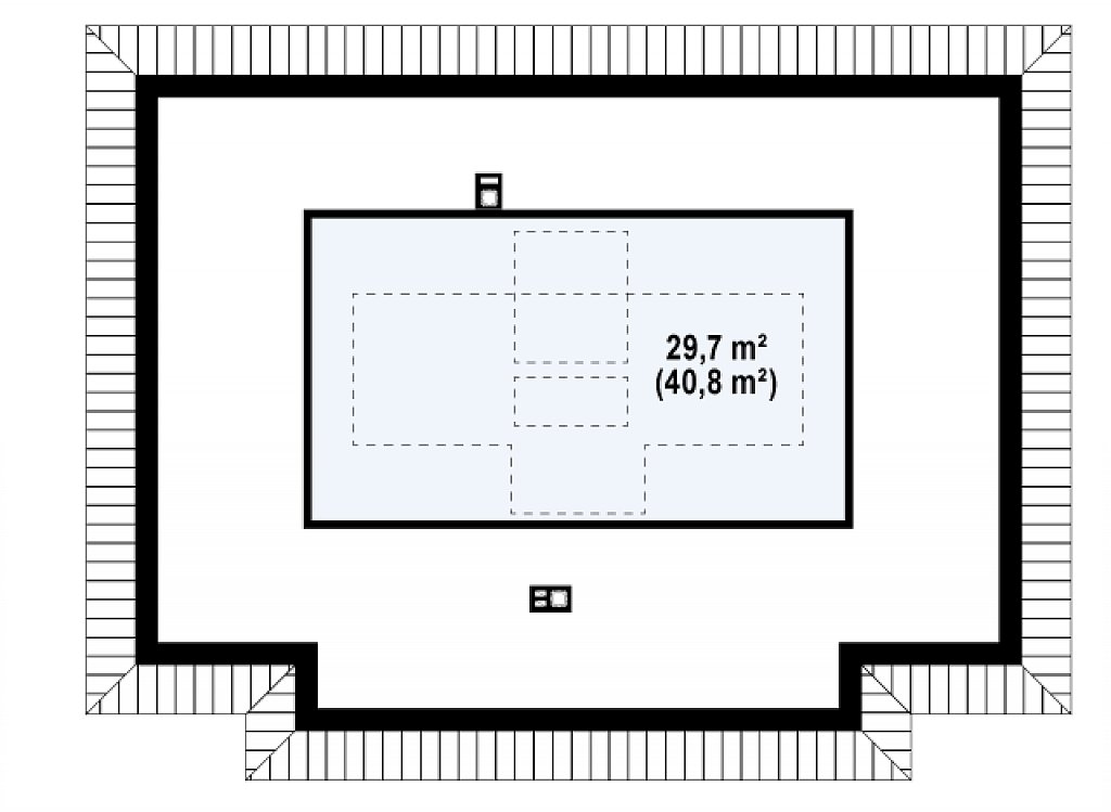 Второй этаж -40,8 м²