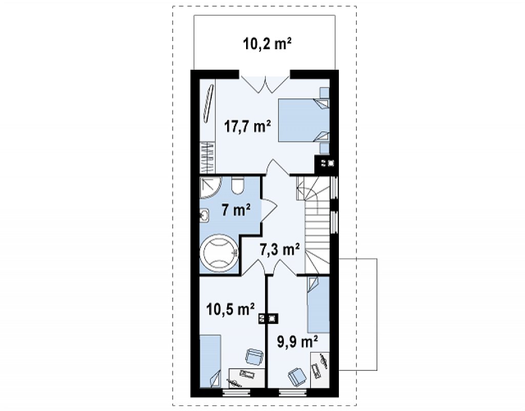 Второй этаж 52,9 м²