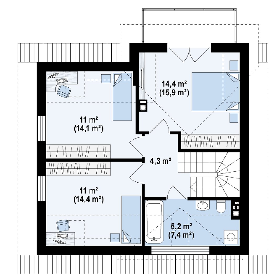 Второй этаж 56,1 м²