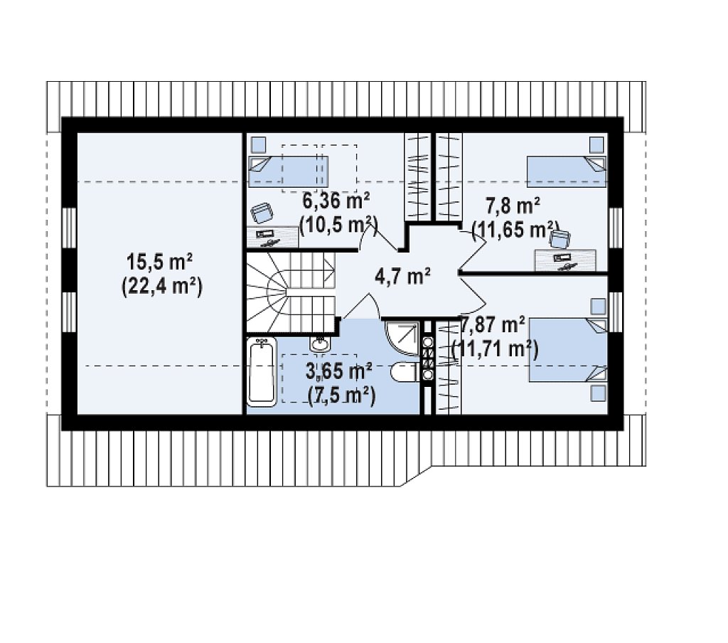 Второй этаж 45,7 м²