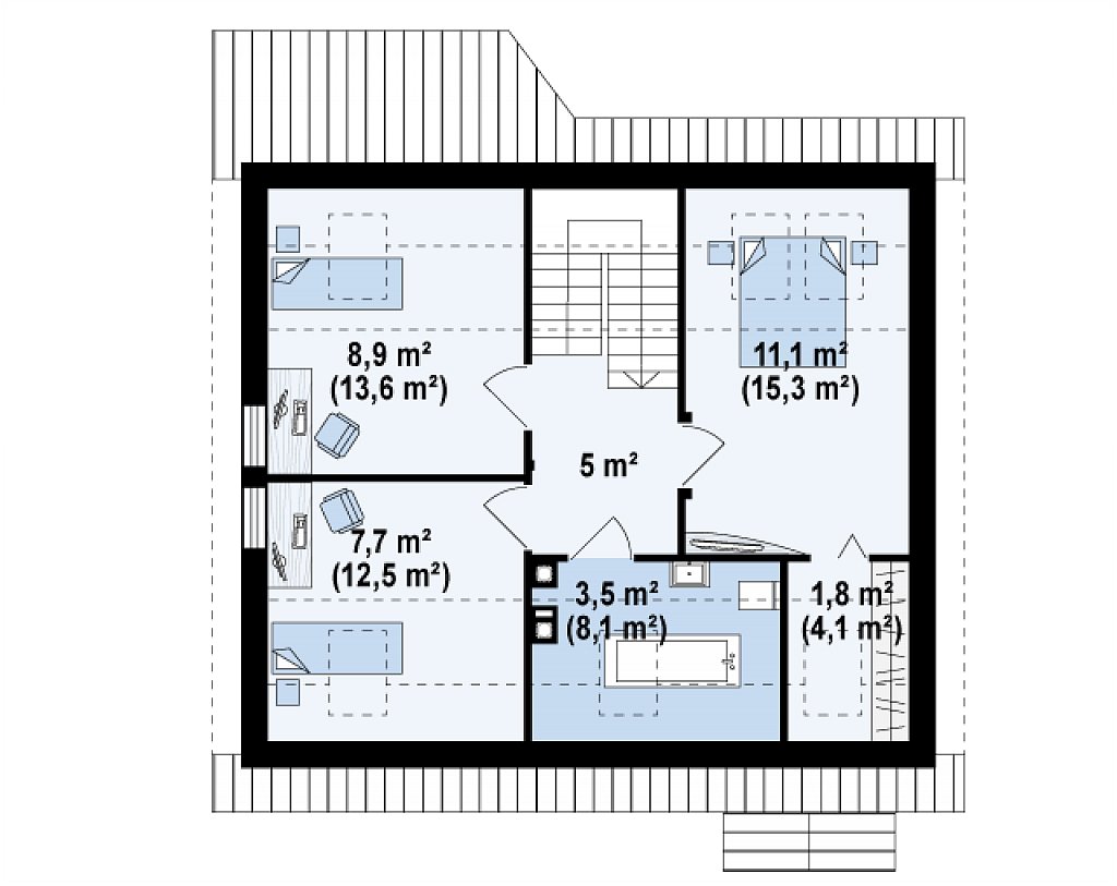 Второй этаж 58,5 м²