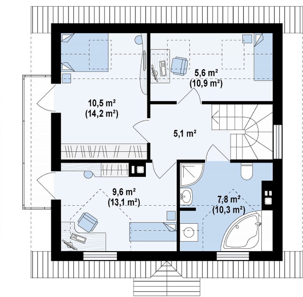 Второй этаж 53,6 м²