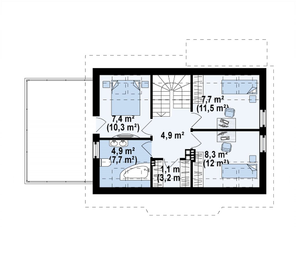 Второй этаж 49,6 м²