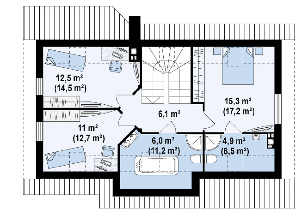 Второй этаж 68,1 м²