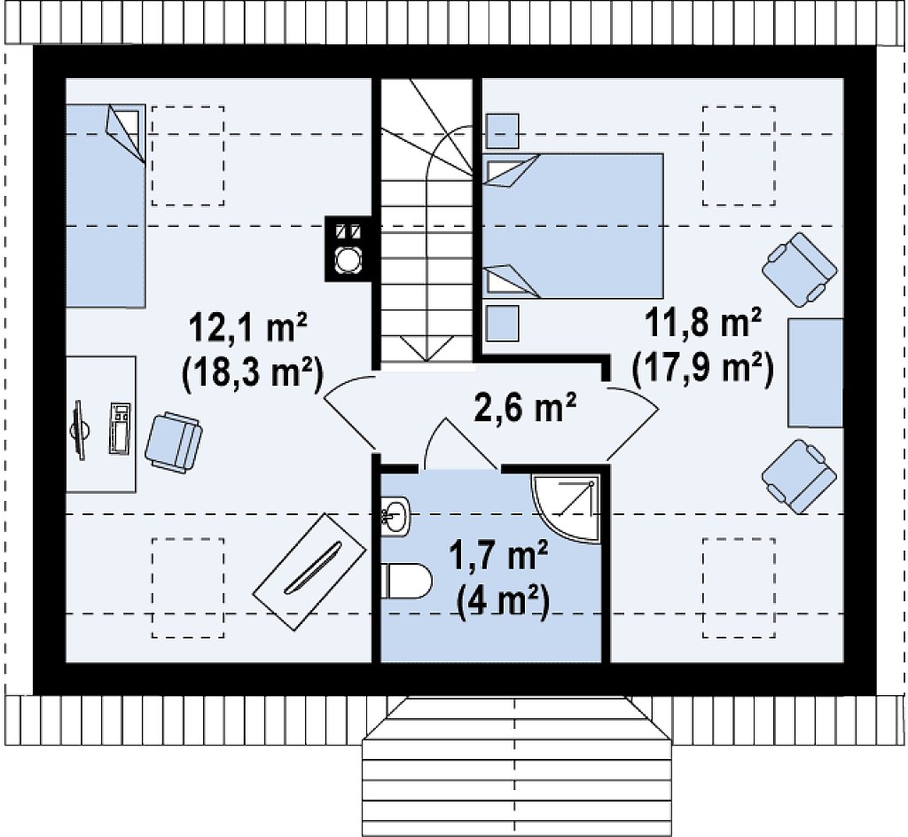 Второй этаж 58,6 м²