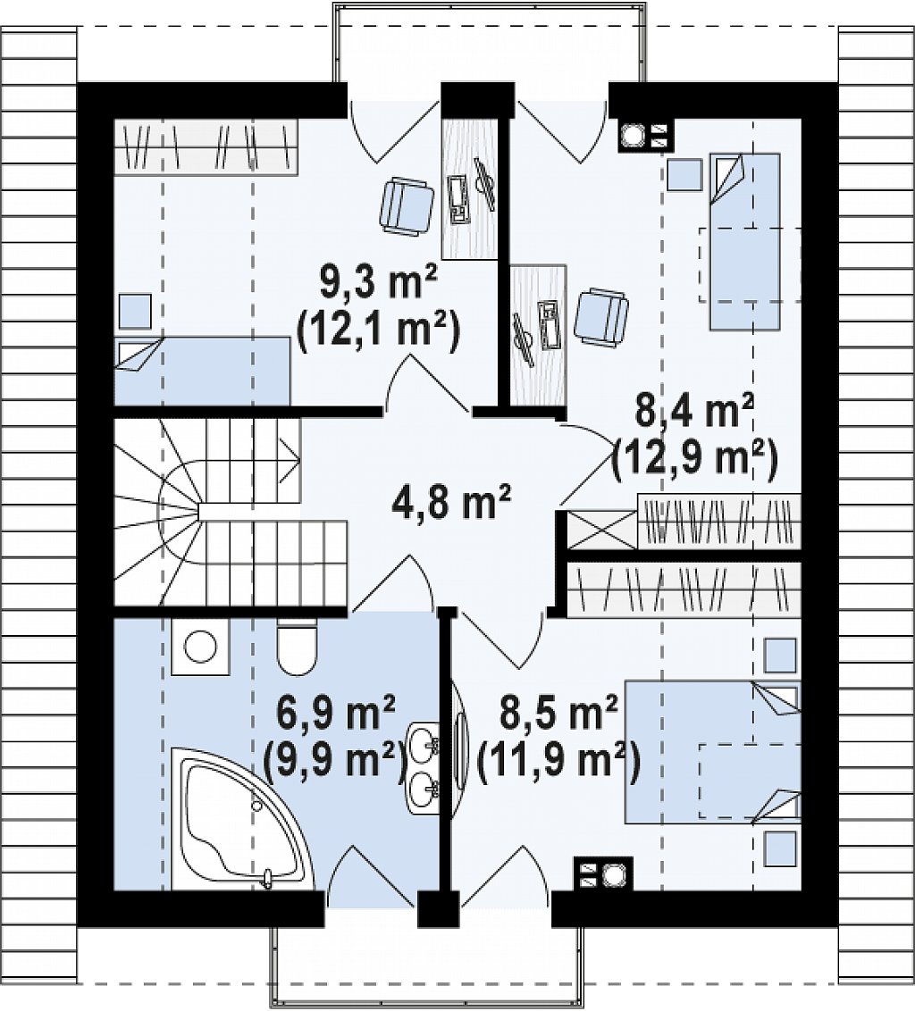 Второй этаж 51,9 м²
