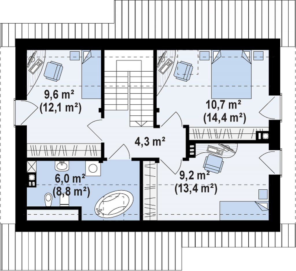 Второй этаж 53,1 м²