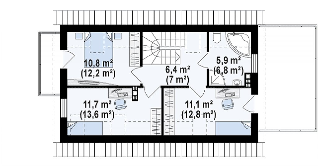 Второй этаж 52,5 м²