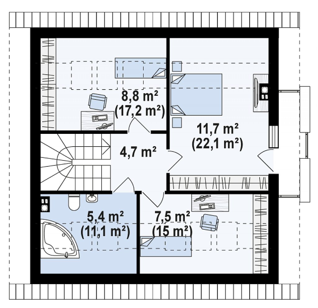 Второй этаж 70,3 м²