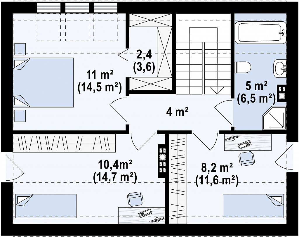 Второй этаж 54,9 м²