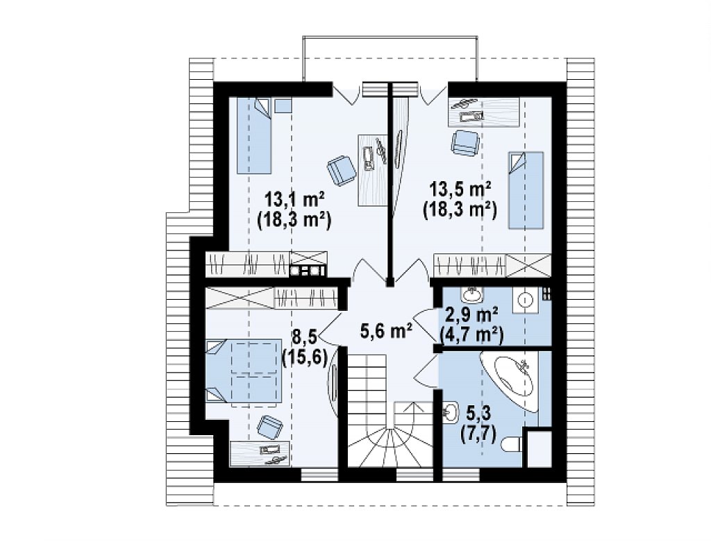 Второй этаж 70,2 м²