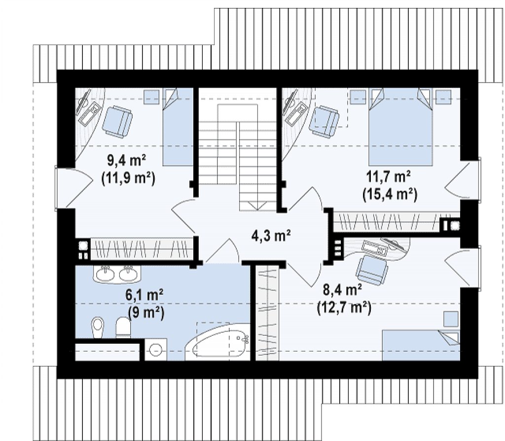 Второй этаж 53,3 м²