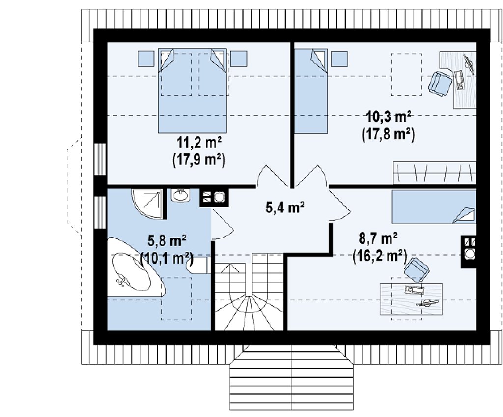 Второй этаж 67,4 м²