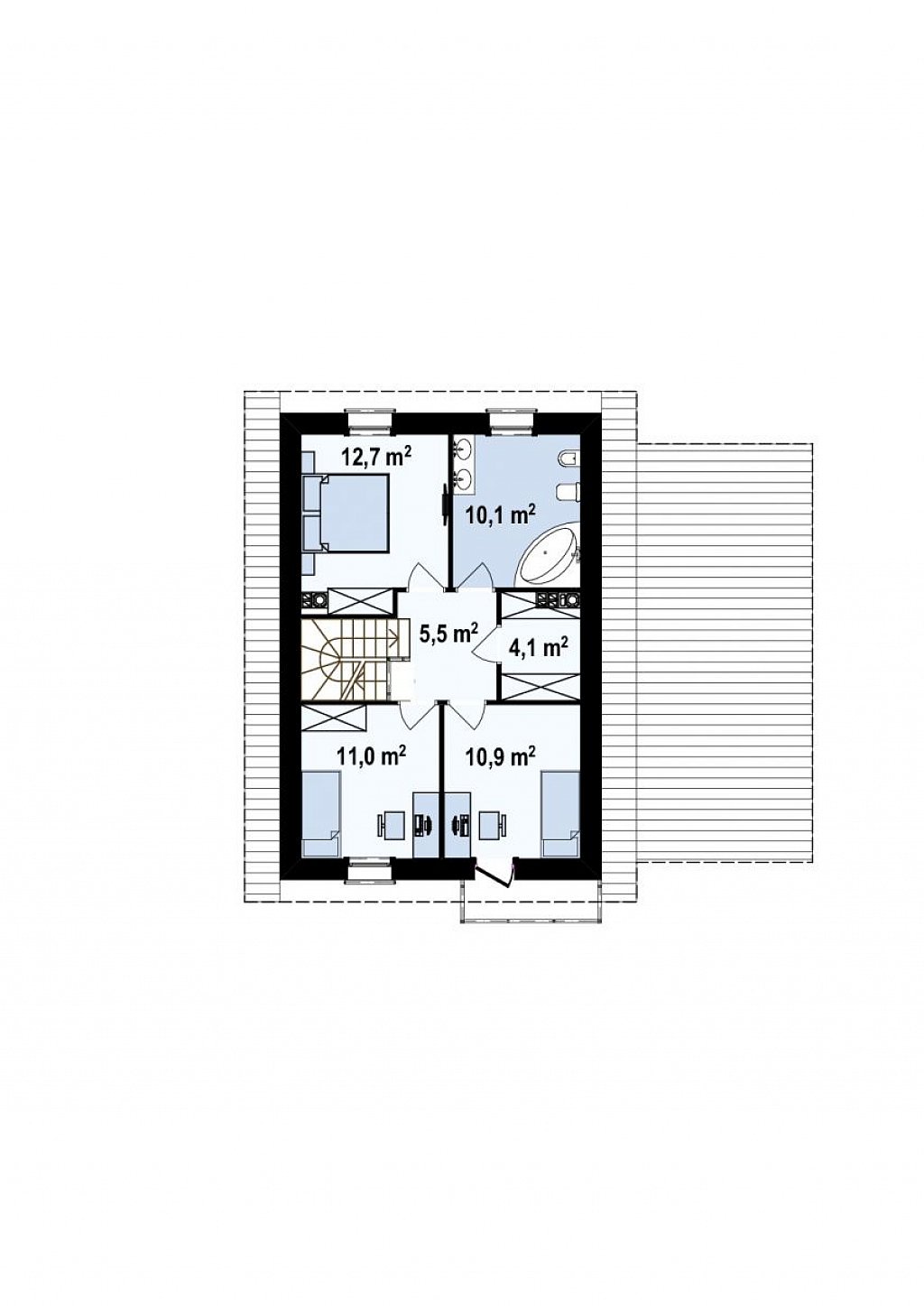 Второй этаж 54,6 м²