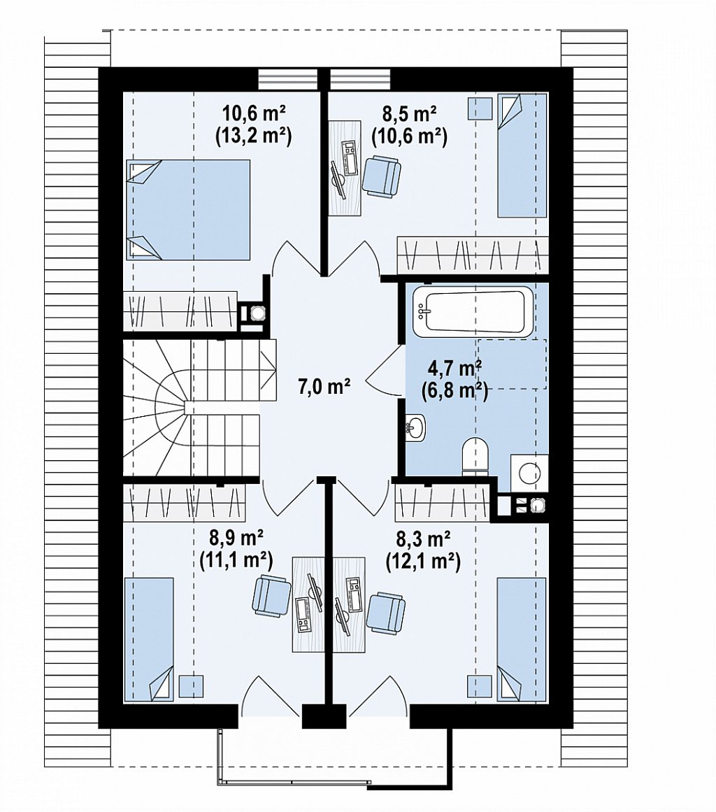 Второй этаж 84,2 м²