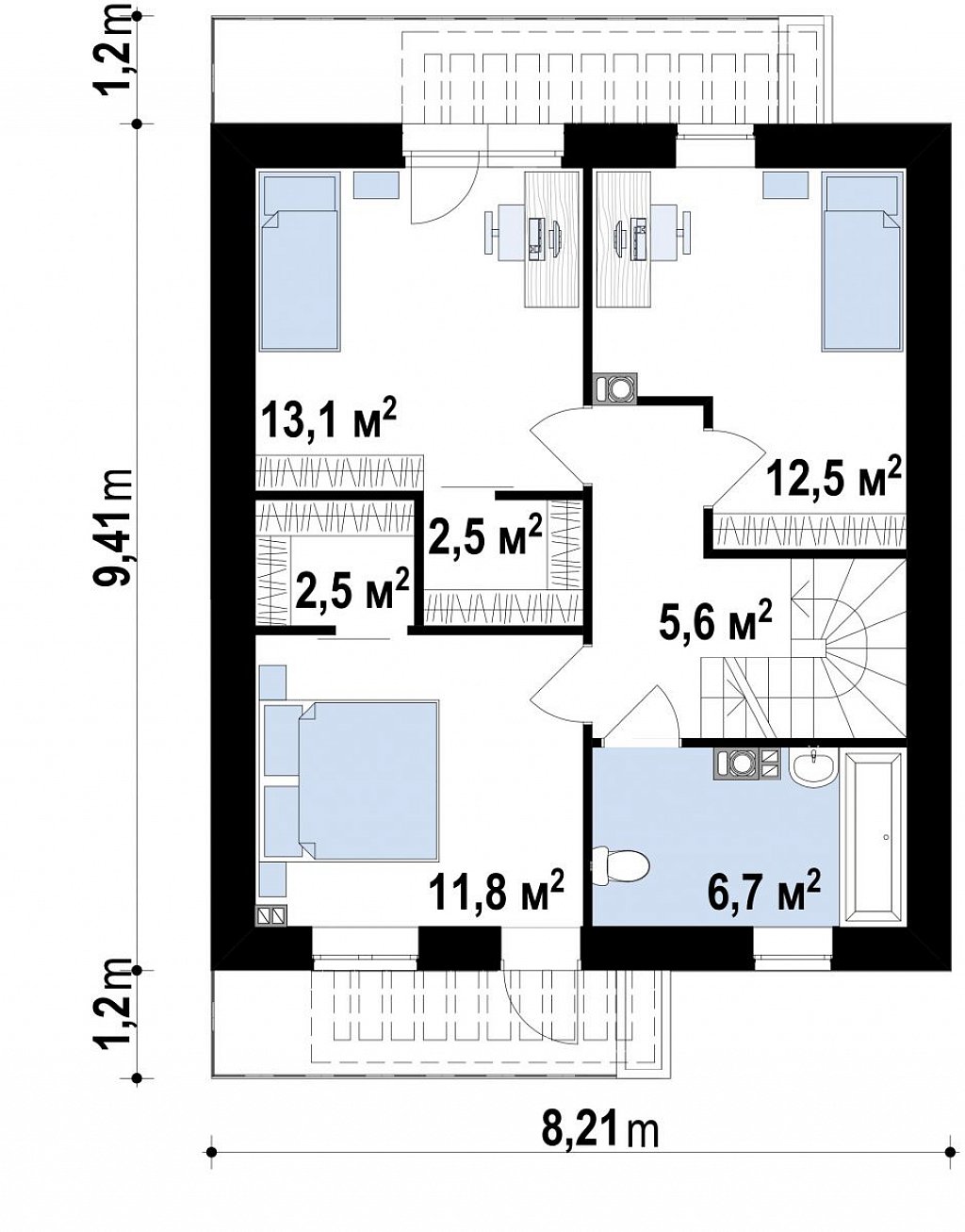Второй этаж 53,1 м