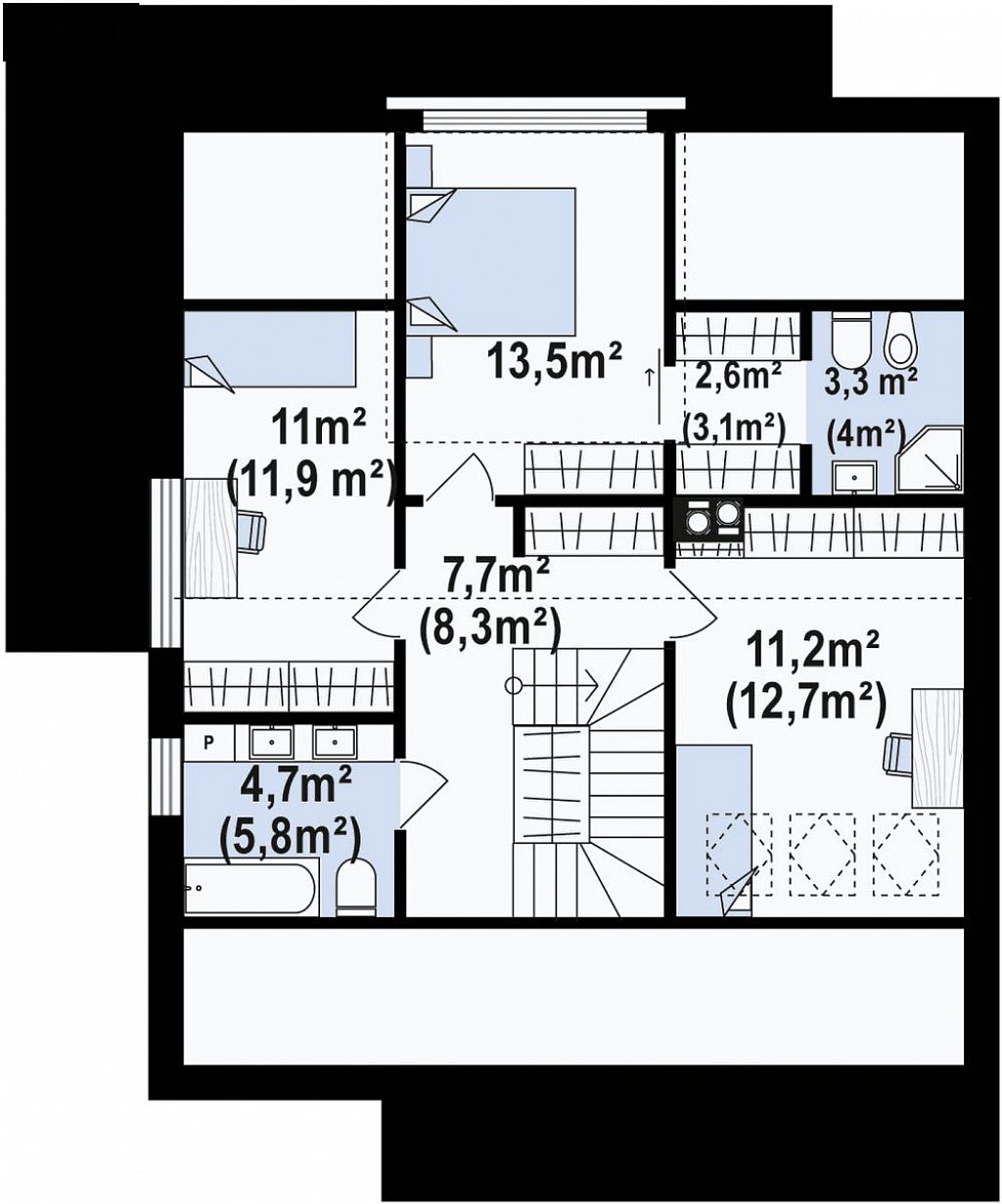 Второй этаж 54,0 м²