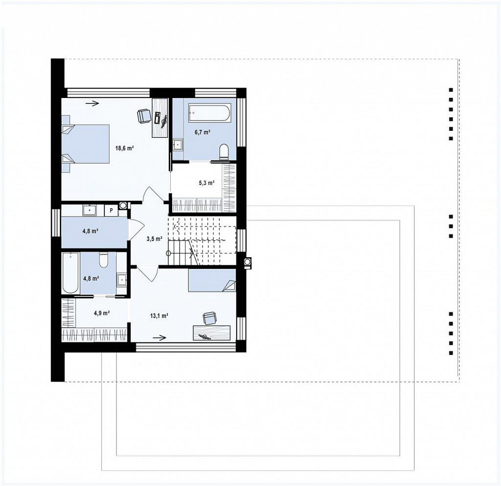 Второй этаж 61,7 м²