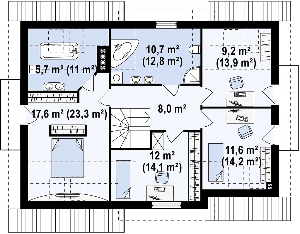 Второй этаж 97,2 м²