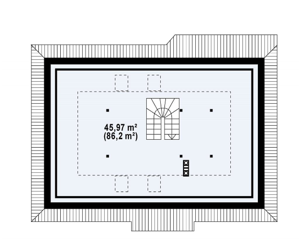 Второй этаж 86,2 м²