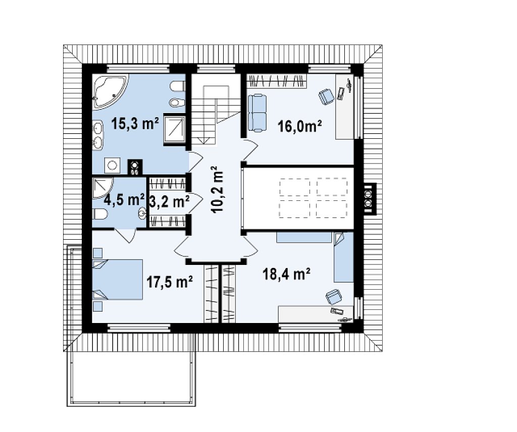 Второй этаж 85,1 м²