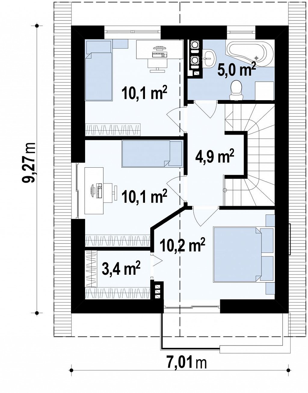 Второй этаж 44,4 м²