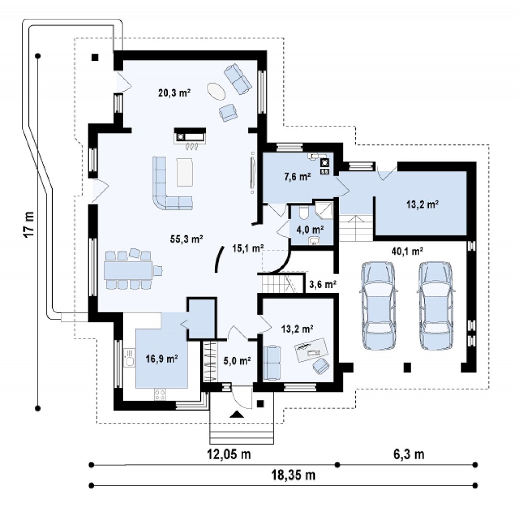 Первый этаж 194,3 м²