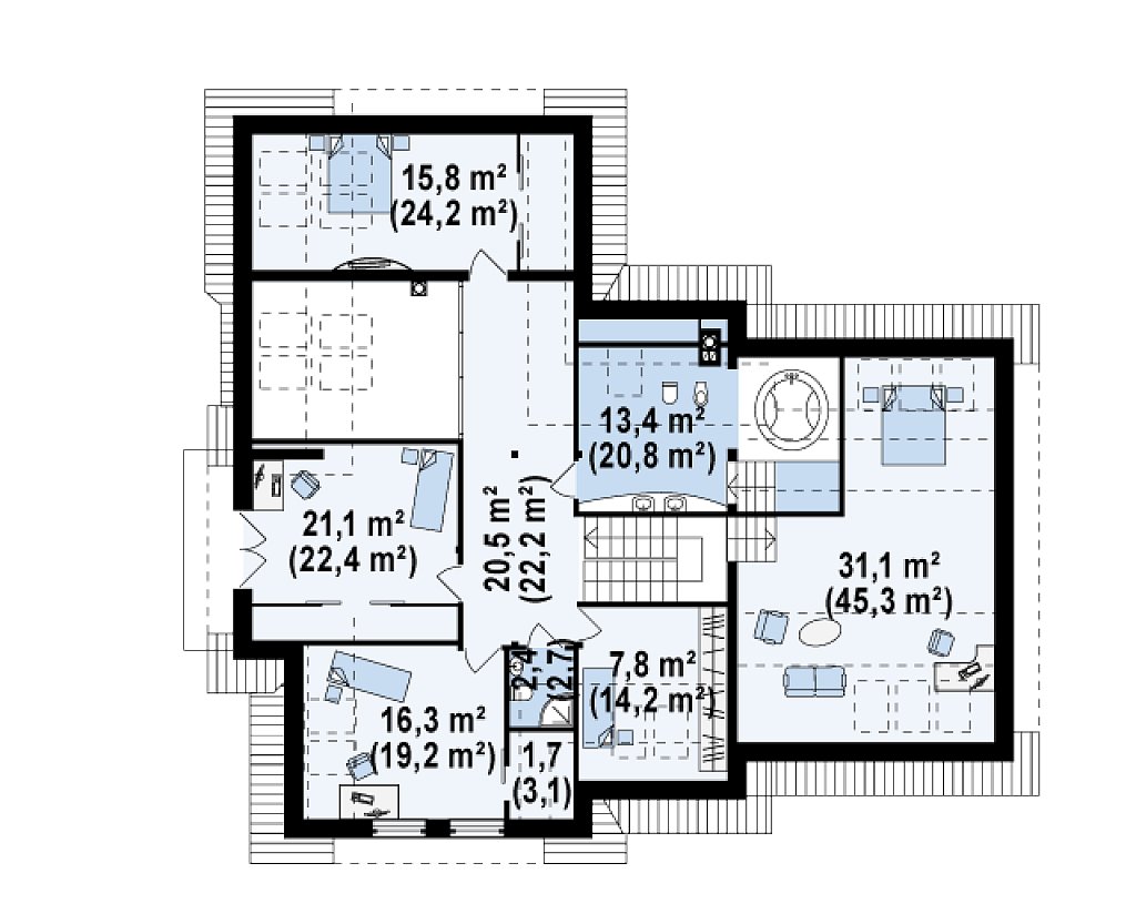 Второй этаж 175,9 м²