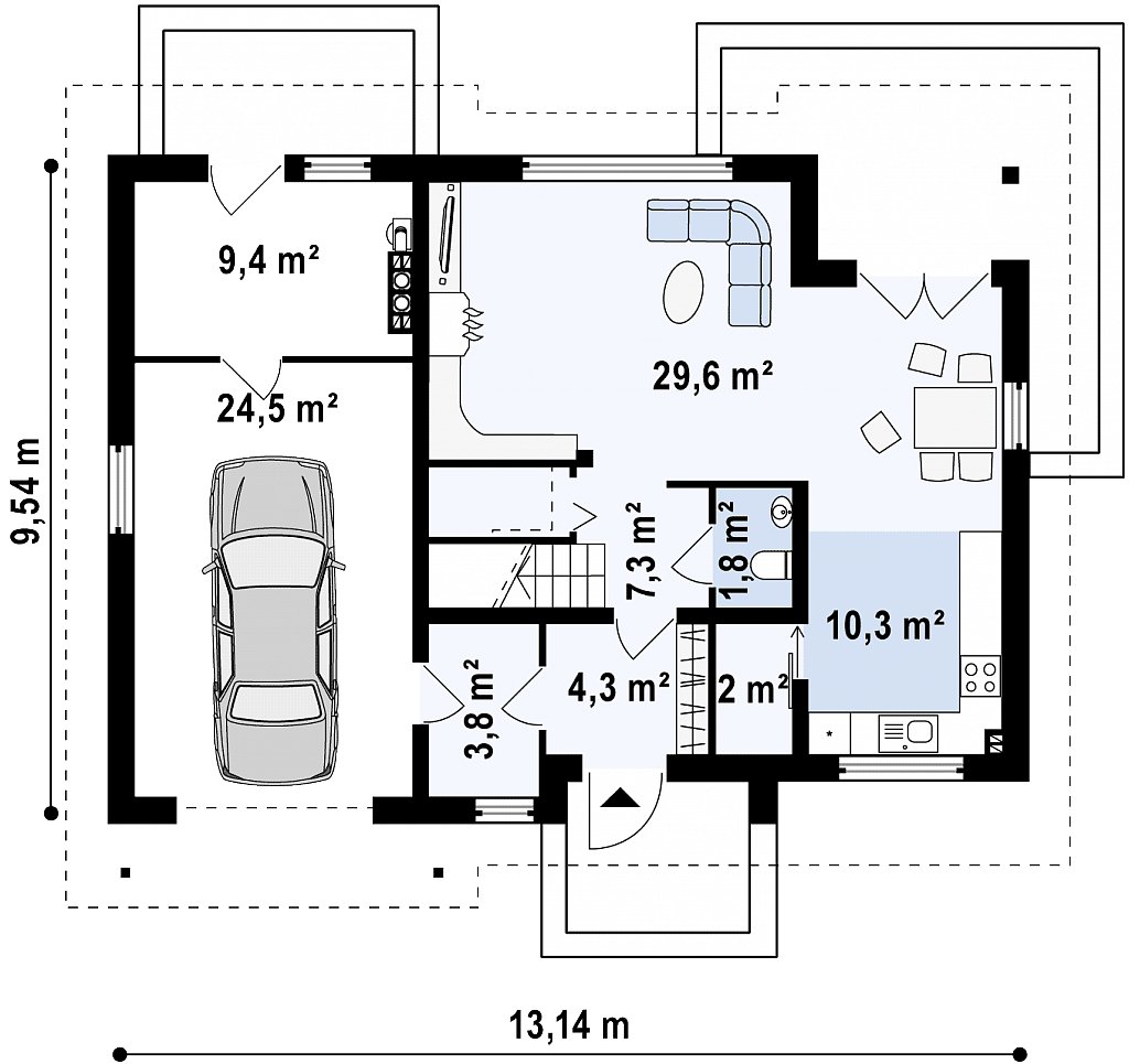 Первый этаж 93,7 м²