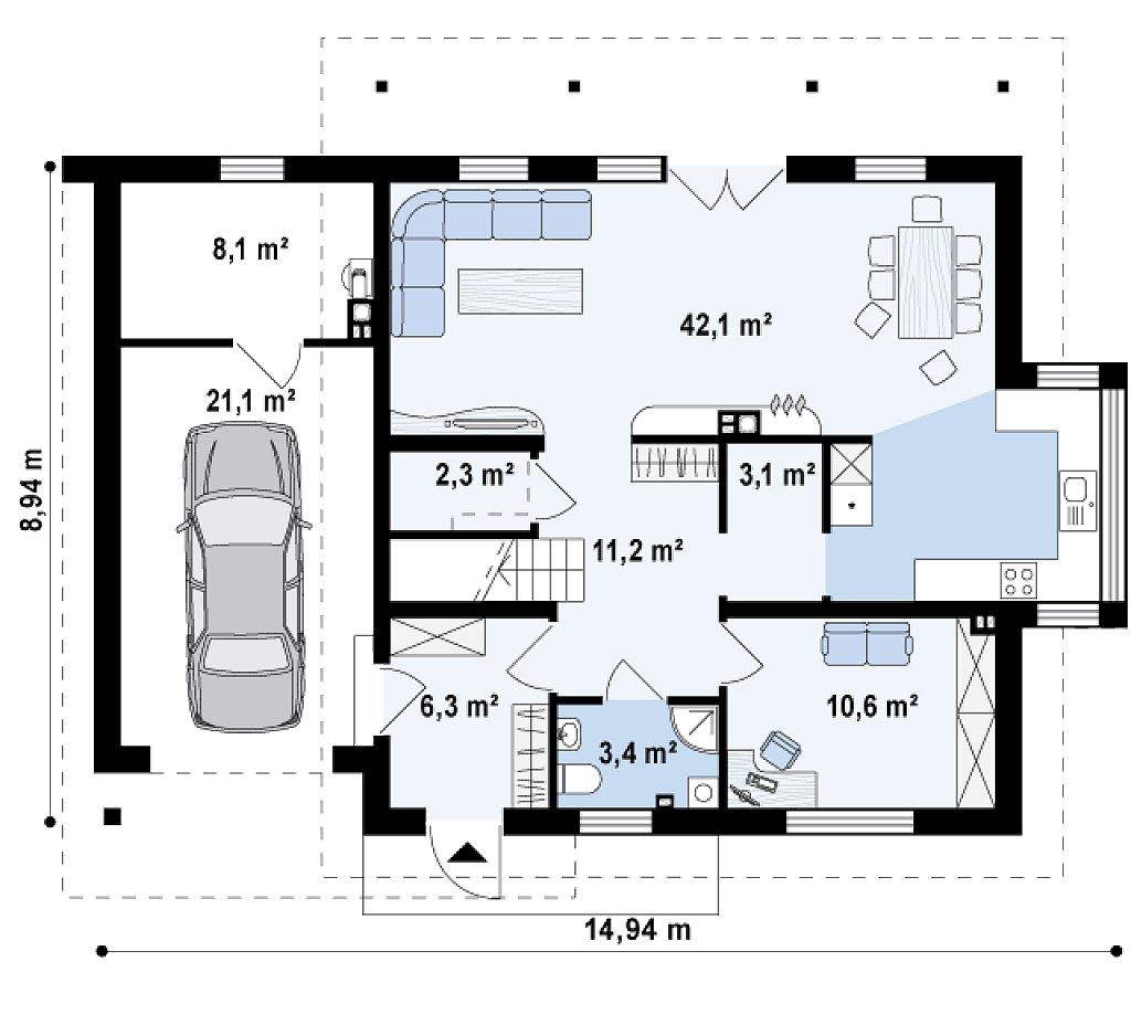 Первый этаж 108,4 м²