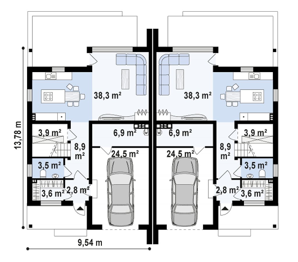 Первый этаж 83,5 м²