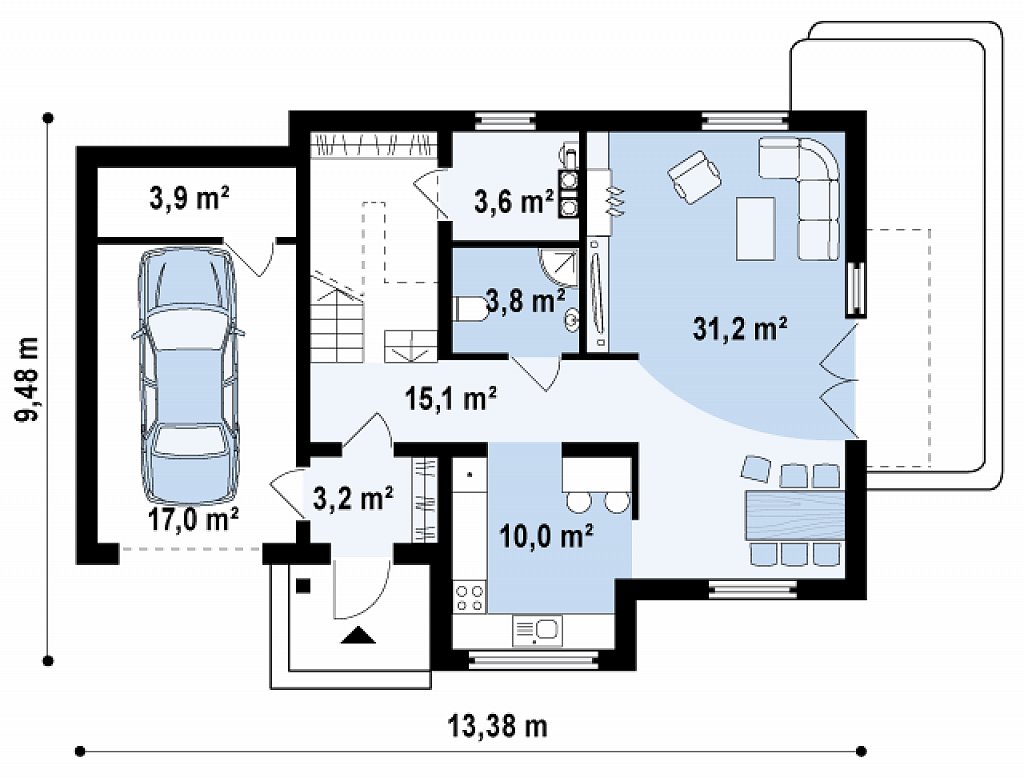 Первый этаж 87,8 м²